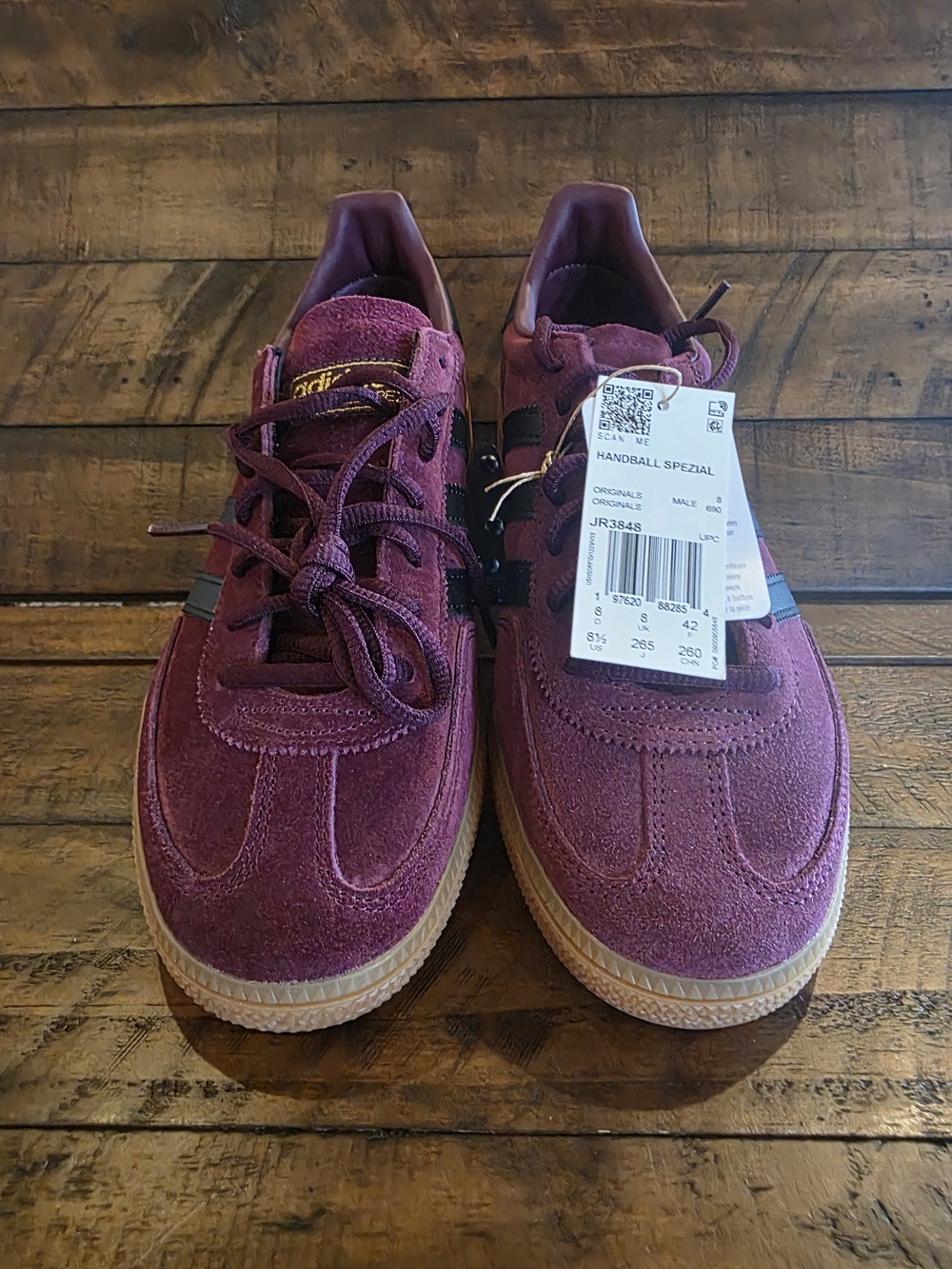 adidas Originals- Handball Spezial Men’s Suede Sneaker - Maroon/Black/Gold - Picture 2 of 7